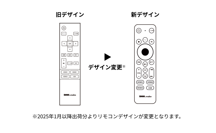 43インチ リモコン デザイン変更